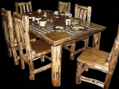 Log-table-chairs-Rustic-Home-Decor